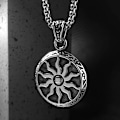 Pikkukuva 5 / 6: Kreikkalainen koru Aurinko Tähti Amuletti Ristiriipus Kaulakoru Miehille Vintage Suojajewelry, Onnenamuletti Ketjulla
