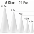 Miniatyrbillede 5 af 5: 24-pak Craft Foam Cones, Foam Tree Cones, Kogleformet skum til kunst, håndværk, juletræ, skole, gør-det-selv-håndværksprojekt white