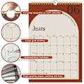 Miniatyrbillede 5 af 5: 18 måneders kalender 2025-2026, 14,76 x 10 tommer månedskalender - januar 2025 til juni 2026, tykt papir med dobbelt spiralryg