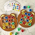 Miniatyrbillede 2 af 5: Form Matching Game, Puslespil Form Farve Matching Brætspil, Forældre-barn Interaktivt Brætspil,