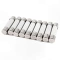 10-pack 6x30mm 250V 30A keramiska rörsäkringar Vit silverton