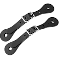 Miniatyrbillede 1 af 5: Zerodis Spur Strap 1 par håndlavet læder ridestøvle rem cowboy outfit støvler (sort)