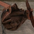 Pikkukuva 6 / 6: Keskiaikainen tekonahkainen viikinkilaukku, pohjoismaisen kompassin kuvioitu lompakko, kiristysnauhalla varustettu vyölaukku, kannettava lompakko, vintage-vyölaukku