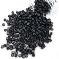 Pikkukuva 1 / 5: 500 kpl silikoniset mikrorenkaat I-tippu hiustenpidennyksiin 4mm mikro nanohelmet mikroliitokset hiushelmet (musta)