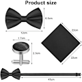 Miniatyrbilde 2 av 5: Slips til menn, sateng slips og lommetørkle, justerbar formell slips til fester, bryllup