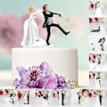 Miniatyrbilde 1 av 3: 12 Stilfulle Syntetiske Harpiks Brud & Brudgom Figurer Bryllupskake Topper Håndverk B