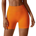 Miniatyrbillede 1 af 5: Sømløse Hip Lift Sports Shorts Høj Elastisk Åndbar Fitness Bukser Til Løb Cykling Orange S