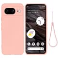 Kompatibel med Google Pixel 8 Anti-Fingeravtryck Mobilskal Flytande Silikon+Mjukt Foder Telefonfodral Baksida Pink