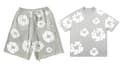 Denim Tears Sommarset för Män Kortärmad Grå Grå Grey S