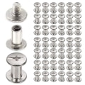 Pikkukuva 1 / 4: 45 sarjaa Chicago-ruuveja 304 ruostumattomasta teräksestä ruuvipylvään sidontaruuvi nahkaruuvi DIY-nahkakirjansidontaan, laukun koristeluun (5x8mm)