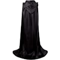 Miniatyrbillede 5 af 7: Lang sort kappe med hætte middelalderlig vampyr heks kostume damer halloween kostume karneval jul voksen 170CM