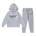 Miniatyrbillede 1 af 5: Trapst Tigerhoved Print Hættetrøje Plys Sweater Mode Gradient Bogstav Casual Sports Sæt Print 12- Gray XS