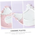 Miniatyrbild 7 av 7: 1 st Hen Plate Pall Fruktskålar Cartoon Hen Shape Bricka Hållbar Fruktskål Servering Mat Dessert Bricka Frukost Bricka Rosa Porslin