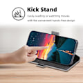 Miniatyrbillede 3 af 5: Til Nokia C32 PU Læder Smartphone Etui Med Kort Slot Ridsefast Telefon Stand Cover