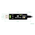 Miniatyrbillede 4 af 5: Industriel USB til TTL (D) Seriel Modul Kabel FT232RNL 300bps-3Mbps til 5 Seriel Port Debugging Modul Black