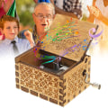 Miniatyrbilde 2 av 5: Tre musikkboks i tre med håndsveiv Godfather Happy Birthday Friends Gifts Happy Birthday