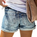 Miniatyrbillede 2 af 4: Dame Sommer Ripped Denim Shorts Jeans Hot Pants Distressed Frayed Korte Bukser Blue L