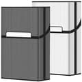 Magnetisk børstet aluminium cigaretetui 20 kapacitet 2-pak grå + sølv 85 mm grey silver