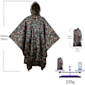 Pikkukuva 2 / 6: 3 in 1 monikäyttöinen vedenpitävä poncho, kevyt ja nopeasti kuivuva, sadetakki miehille ja naisille, sadeponcho, naamioponcho