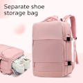 Miniatyrbillede 5 af 5: Rejsetaske til flykabine 45x36x20 til Vueling, EasyJet, Ryanair Vandafvisende og Rummelig Bagage (2210-001 1288 2350 D7) Salmon 007
