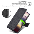 Miniatyrbillede 5 af 5: Krokodille Tekstur Tegnebog Stativ Etui til TCL 40R 5G, Hud-følelse PU Læder Mobiltelefon Cover Black Style A TCL 40R 5G