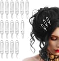 15 st goth hårklämmor, goth hårnålar set goth hår accessoarer gotiska accessoarer för kvinnor, säkerhetsnål formade hårklämmor (silver)