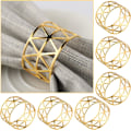 Miniatyrbilde 1 av 5: Serviettringer, sett med 12 gullserviettringer, oppgrader robuste metallserviettringer, metallserviettring serviettspenner gold 6 pcs