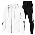 Miniatyrbillede 1 af 3: Mænds Casual Sports Suit Lynlåsjakke + Sweatpants Jogging Suit Hættetrøje XL