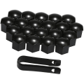 Miniatyrbilde 1 av 4: 20 stk Universal 21mm Hjulmutter Deksel Plating Lug Mutter Caps Skruer Beskytter Svart