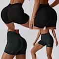 Miniatyrbillede 3 af 5: Sømløse Hip Lift Sports Shorts Høj Elastisk Åndbar Fitness Bukser Til Løb Cykling Grey M