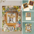 Miniatyrbillede 2 af 5: Mærkelig Middelalder Katte Kalender 2024 Kalender 12 Måneders Vægkalender Ophæng til Kontor Hjem Gave Coated papir 11 * 8,5 Tommer (1 stk.)