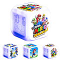 Miniatyrbillede 1 af 3: Super Mario Bros Tema 7 Farve Skiftende Digital Termometer Vækkeur Med LED Display Cube Natlys Sengekants Hjemmeindretning Legetøj Gaver Til Børn C