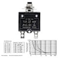 Miniatyrbillede 4 af 5: 125-250V AC 50V DC Trykknap Strømafbryder 25A Termisk Overbelastningsbeskyttelse L1 Manuel Reset Termisk Strømafbryder Black