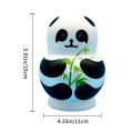 Miniatyrbillede 5 af 5: 10 lagdelt stabelbart dukke sæt, sødt panda design, Matryoshka legetøj BlackWhite