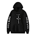 Miniatyrbillede 1 af 4: Travis Scott Unisex hættetrøje til drenge og piger, pullover hættetrøje til mænd og kvinder, sort, L-størrelse