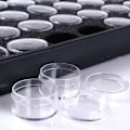 Miniatyrbilde 4 av 7: Neglekunst Tips Oppbevaringsboks, Manikyr Tom Glitterstøv Pulver Smykke Displayboks, 50 Grid Gem Container Pots Stablebar Gem Jar Brett Dekorasjon Verktøy