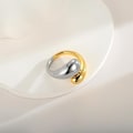 Miniatyrbilde 5 av 5: Store åpne ringer for kvinner Gull Sølv Justerbare kuppelformede dråperinger Tykke statementringer Enkle stablebare ringer