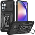 Pikkukuva 1 / 5: Armor-luokan suojakotelo, yhteensopiva Samsung Galaxy A54 5g:n kanssa, liukuvalla kameransuojuksella ja 360 asteen jalustalla Black