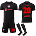 Miniatyrbild 1 av 2: 2024-2025 Barcelona Bortaställ Fotbollskit Barn med Strumpor No.20 Olmo No.20 Olmo S