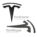 Miniatyrbillede 2 af 4: t Emblem Front & Rear Decal Wrap til Tesla Alle Modeller (1 Par) - MXBC