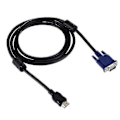 Pikkukuva 2 / 4: 1,8 m HDMI-uros - VGA-uros 15-nastainen videokaapeli (musta) xi