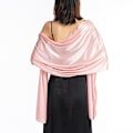 Miniatyrbillede 5 af 5: Silke Satin Langt Sjal Wrap Letvægts Solid Aftenkjole Bryllup Shawl til Kvinder