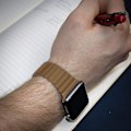 Miniatyrbild 5 av 5: Läderlänk Armband för Apple Watch Band 44mm 40mm 45mm 41mm 38mm 42mm Original Magnetisk Loop Armband för iWatch Serie 3 5 4 6 SE 7 Watch Band