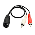 Miniatyrbilde 1 av 5: Din 5-pin til RCA-kabel, 1 fot 5-pin Din hunn til 2 RCA hann lydkabel