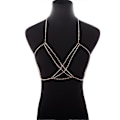 Miniatyrbild 4 av 5: Rhinestone Bikini Bra Body Chain Guld Glittrande Bröstkedja Kristall Nattklubb Bröst Body Chain Smycken