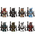 Miniatyrbild 1 av 5: 8 stycken mandalorian minifigurer i tung infanteri - leksaksactionfigurer