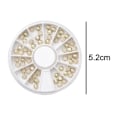 Miniatyrbilde 2 av 5: 6 Bokser Gull Metall Neglekunst Studs Glod Negle Sjarmer Mix Fargerike Perler 3d Negle Smykker Dekorasjon