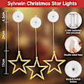 Miniatyrbild 5 av 5: LED-stjärnor Juldekoration, 3-pack, 10 LED-juldekorationer inuti med timer, Varmt vitt Fairy Lights Stjärnor för fönsterdekoration, Jul