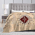Miniatyrbilde 4 av 5: Jeg liker trening Marauder's Map Teppe Hjem Sovesal Teppe Lett Varm Koselig Kast Teppe-Y48