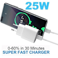 Miniatyrbild 2 av 4: 25W USB-C snabbladdare vit för Samsung Galaxy A23 4G-5G A21s A21 A20e A14 5G A03s A02s